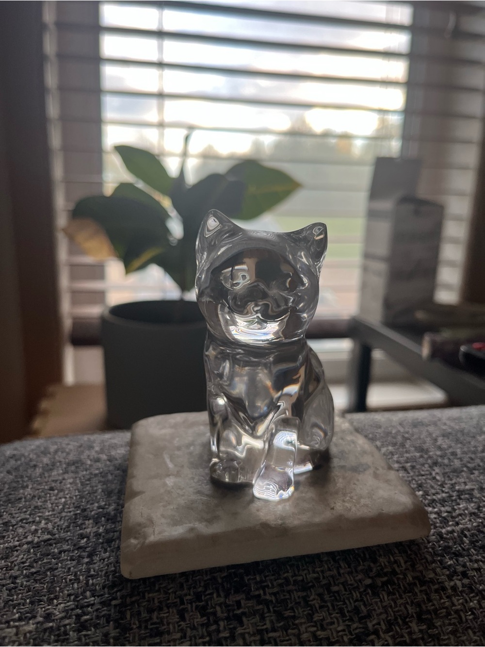Vintage Princess House Cat/Kitten 24% Lead Crystal Glass Figurine W Germany